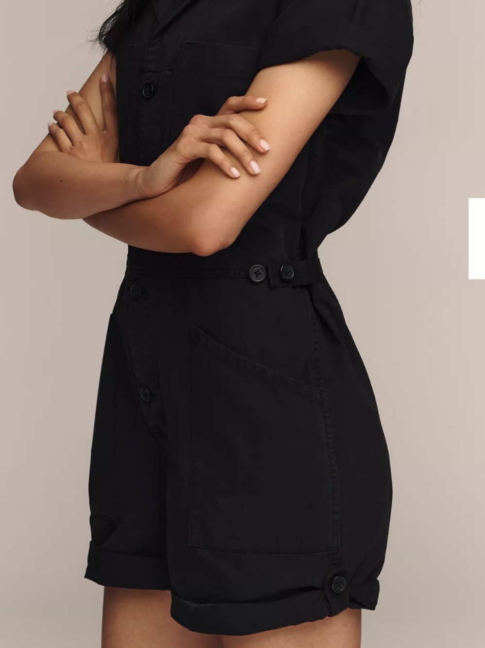 Pistola NWT Parker Fade to Black Short-Sleeve Button Romper Size Medium - Picture 2 of 8
